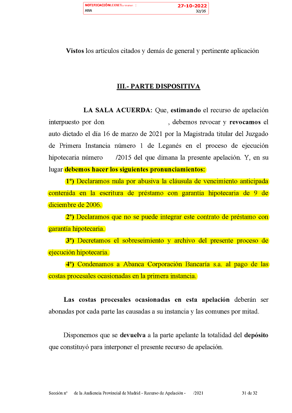 06-10-22.- se decreta SOBRESEIMIENTO