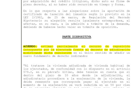18-10-22.- DECRETO notif el 19-10 se acuerda estimar parcialmente nuestro recurso de reposicion modificando resolucion en el unico sentido de añadir un nuevo fundamento de derecho