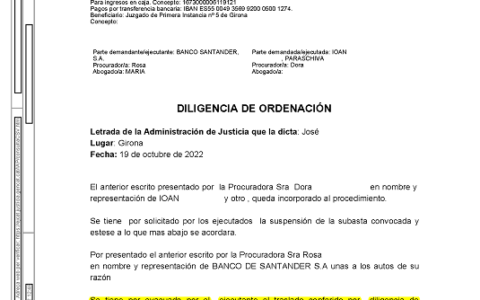 19-10-22.- D.O. notif el 20-10 nuestro escrito queda incorporado procedimiento. Por presentado escrito de B SANTANDER. Por evacuado por el ejecutante traslado de DO de 17-10