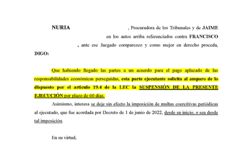 20-10-22.- ESCRITO CONTRARIO de JAIME RAMON MALTAS solicitando suspension ejecucion por 60 dias