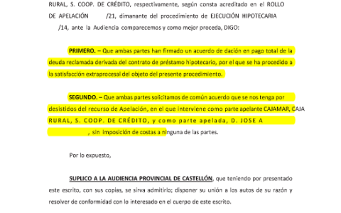 20-10-22.- JUSTIFICANTE PRESENTACION del ESCRITO CONJUNTO informando de acuerdo entre las partes, se ha procedido a la satisfaccion extraprocesal