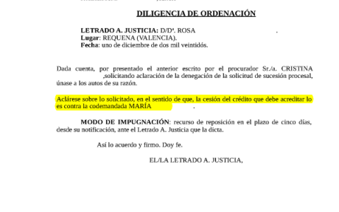 01-12-22.- D.O. notif el 02-12 por presentado anterior escrito solicitando aclaracion denegacion solicitud sucesion procesal, unase autos
