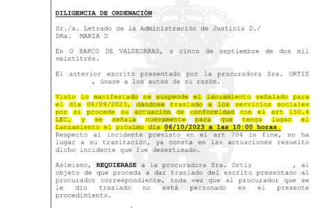 05-09-23.- D.O. notif el 06-09 nuestro escrito unase autos. Se suspende lanzamiento y se da traslado SS