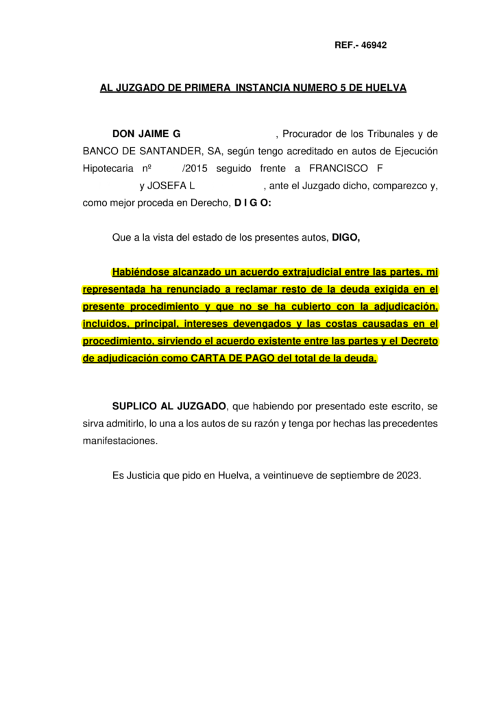 02-10-23.- ESCRITO CONTRARIO dextrajudicial entre las partes