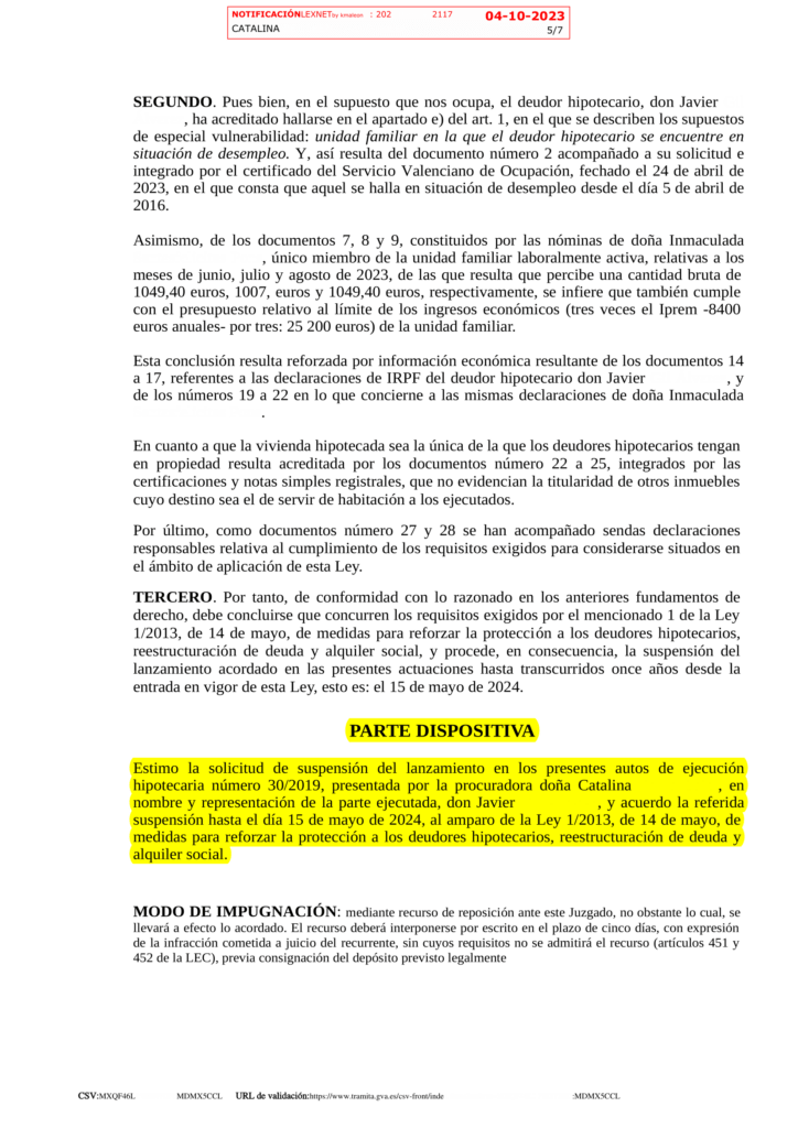 29-09-23.- AUTO notif el 04-10a se suspende el lanzamiento hasta el 15-05-2024-1