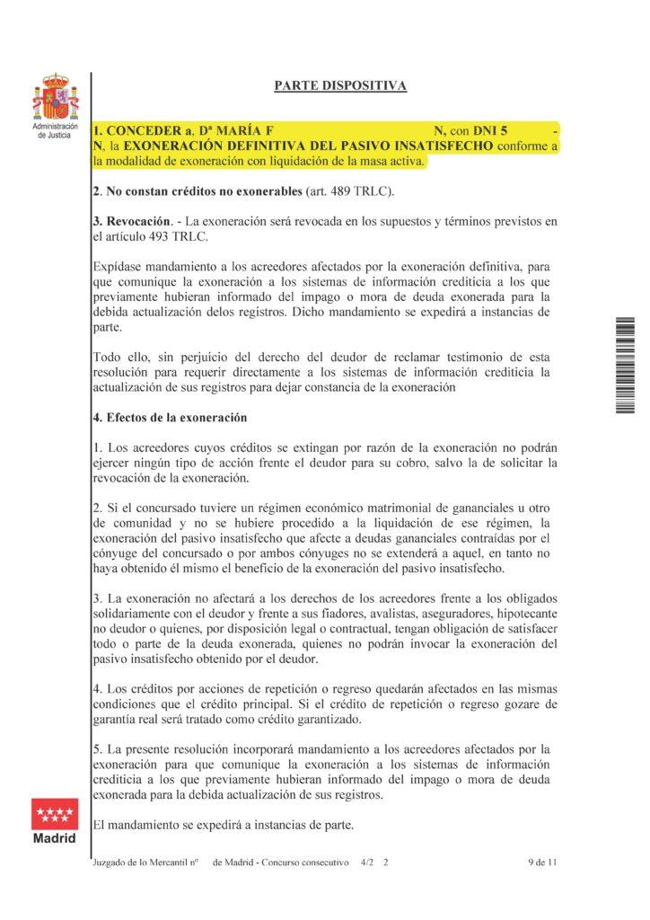 16-05-23.- AUTO notif el 29-11 se concede la exoneracion definitiva del pasivo insatisfecho