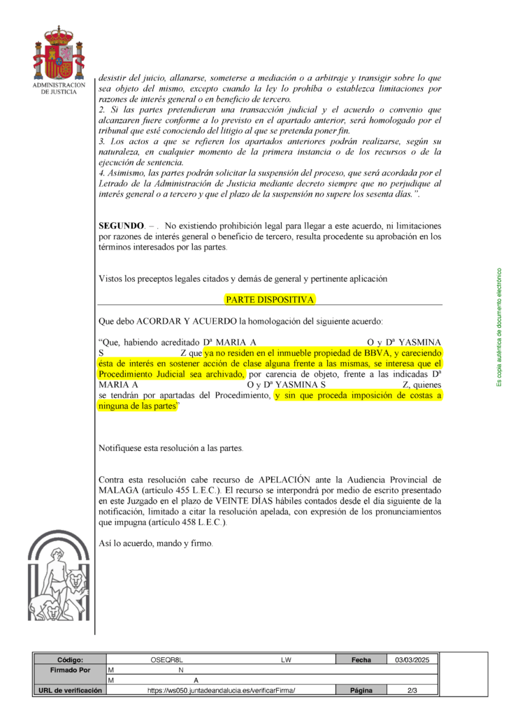 03-03-25.- AUTO notif el 03-03 interesa que el procedimiento sea archivado por carencia de objeto sin imposicion de costa